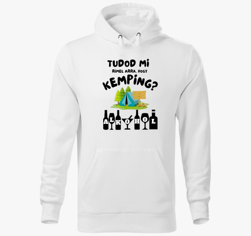Smešno kemping pulover s kapuco, alkohol,