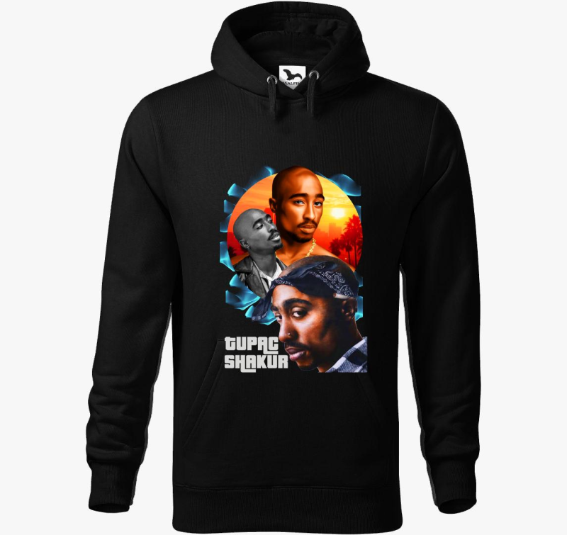 Tupac naplemente pulover s kapuco