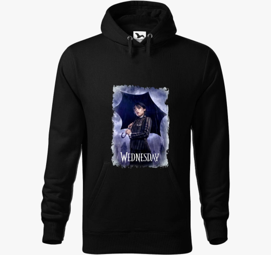 Wednesday Addams pulover s kap...
