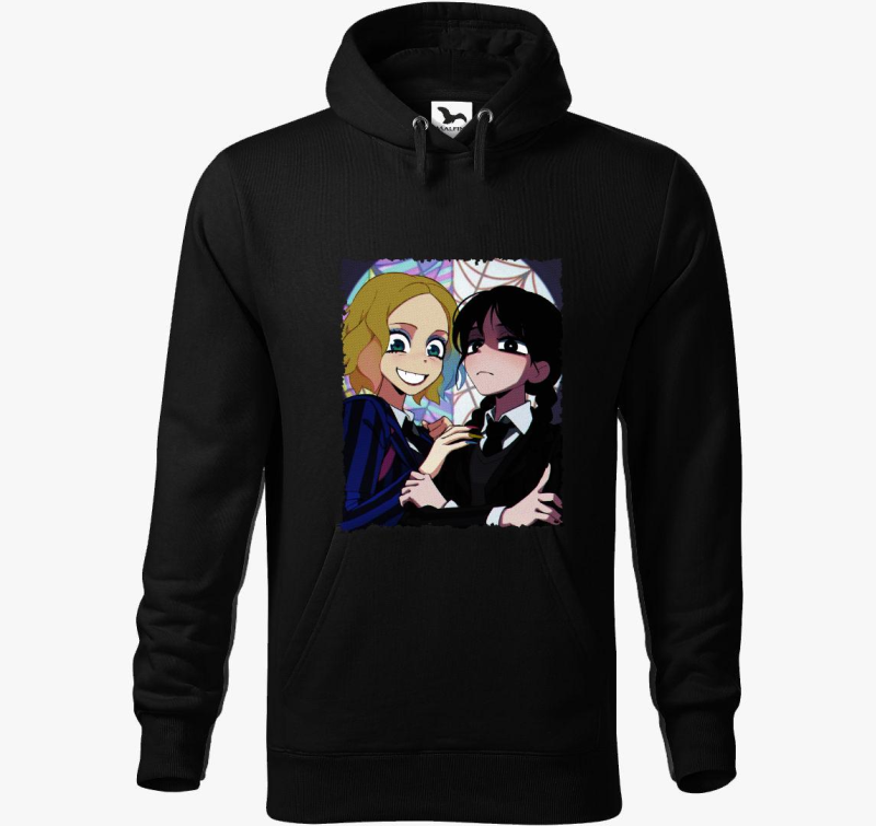 Wednesday minta pulover s kapuco