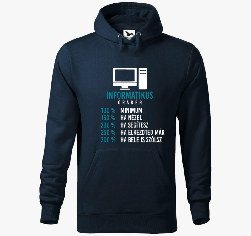 Informatikus pulover s kapuco