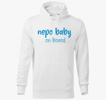 nepo baby on board (modra) feliratos pulover s kapuco