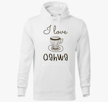 I love Qahwa - pulover s kapuco