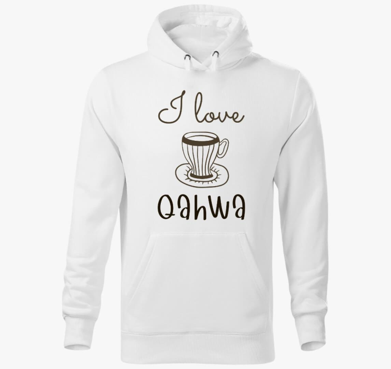 I love Qahwa - pulover s kapuco