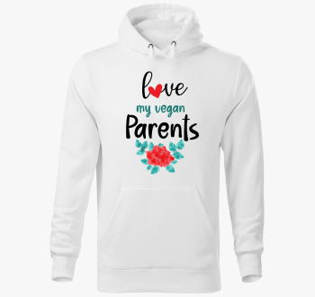 Love my Vegan Parents pulover s kapuco