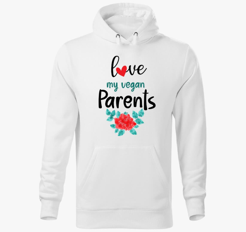 Love my Vegan Parents pulover s kapuco