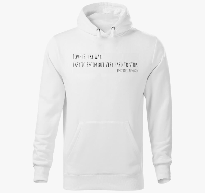 Love is like war pulover s kapuco