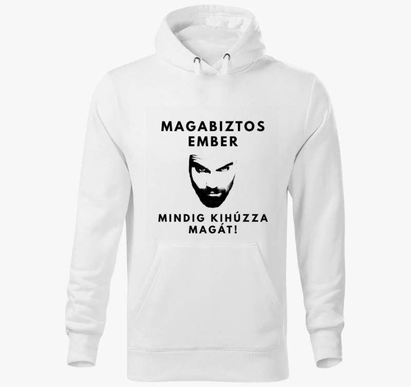 Magabiztos pulover s kapuco