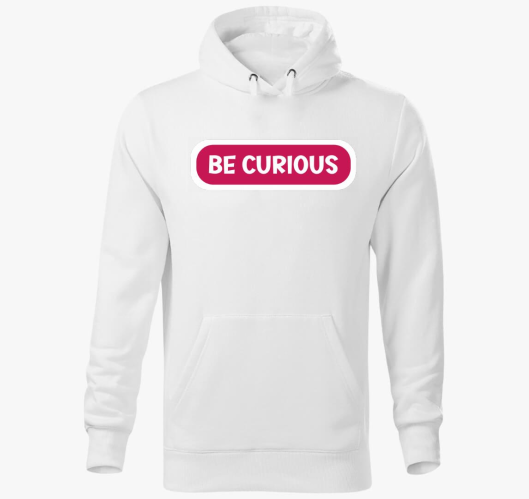 Be curious pink pulover s kapu...