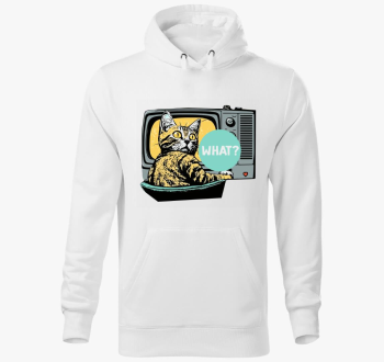 Macska WHAT pulover s kapuco