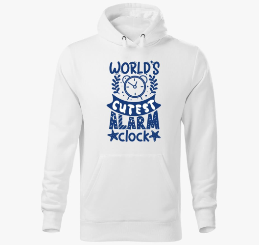 Legcukibb modra pulover s kapu...