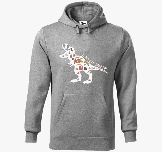 Teacher Saurus pulover s kapuc...