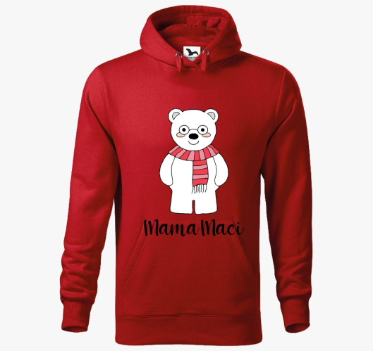 Mama maci pulover s kapuco