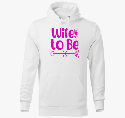 Wife to be pink pulover s kapu...