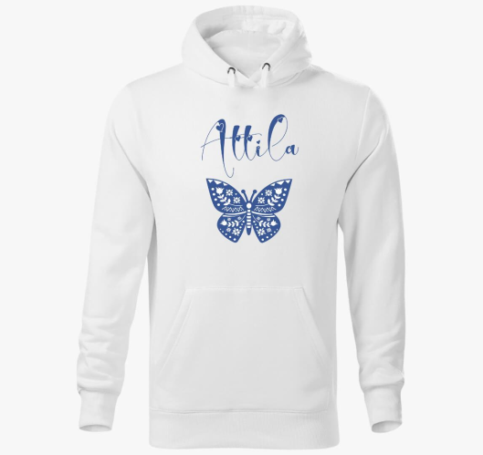 Modra pulover s kapuco