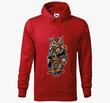 Steampunk bagoly pulover s kapuco