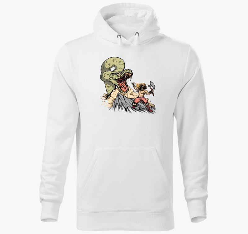 Thor in Jormungandr harca pulover s kapuco