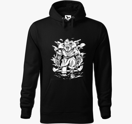 Viking harcos pulover s kapuco