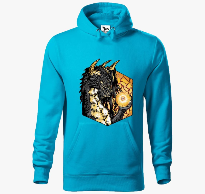 Črna pulover s kapuco