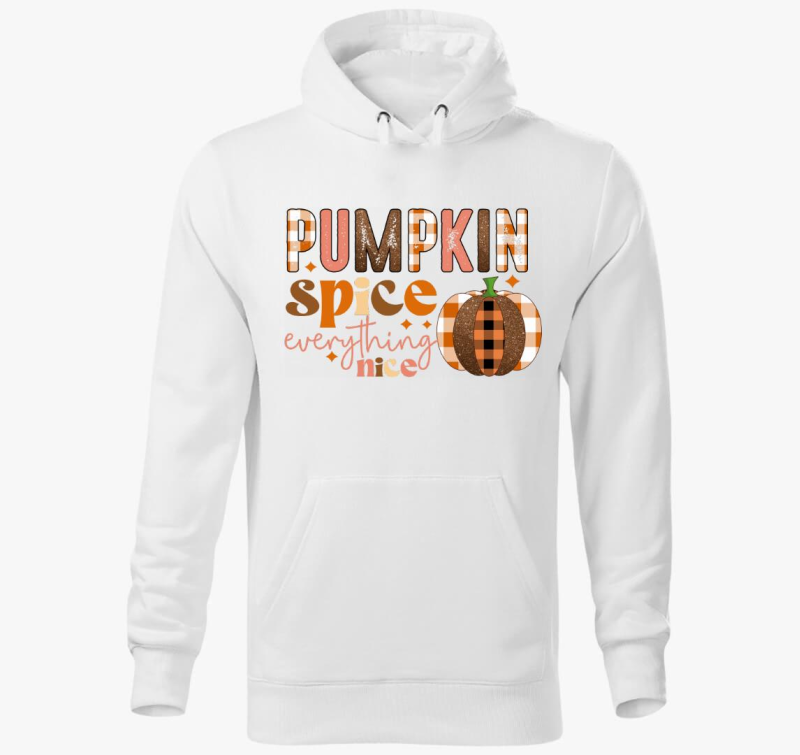 pumpkin spice nice pulover s kapuco