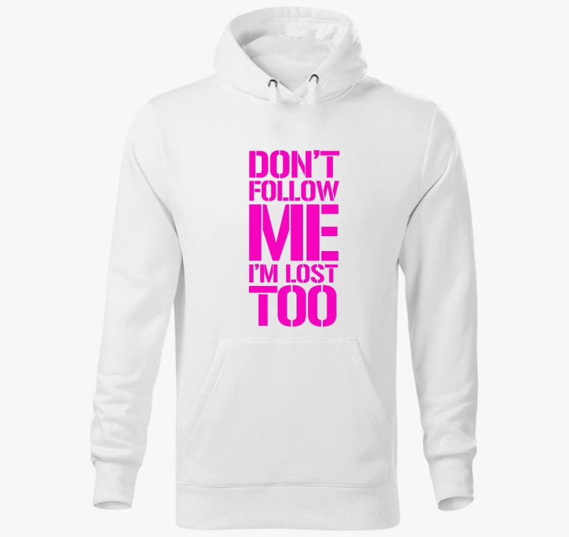 dont follow me pink pulover s kapuco