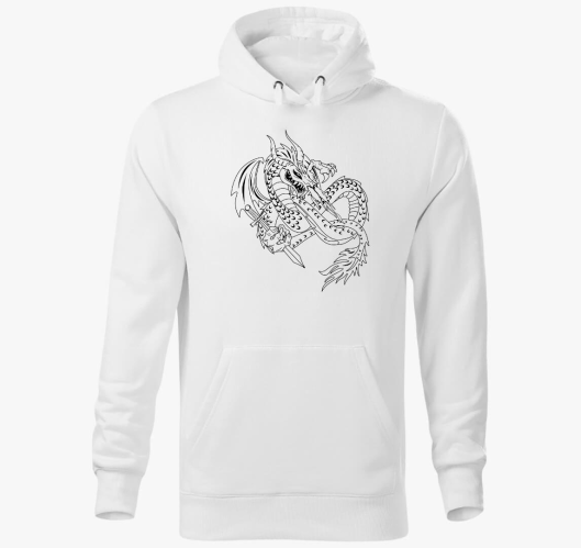 Vonalrajzolt pulover s kapuco