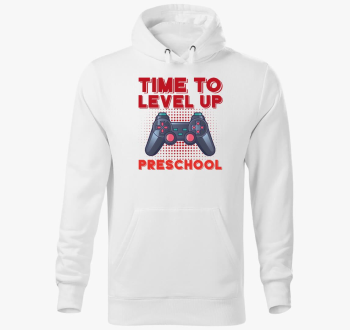 Preschool rdeča feliratos pulover s kapuco