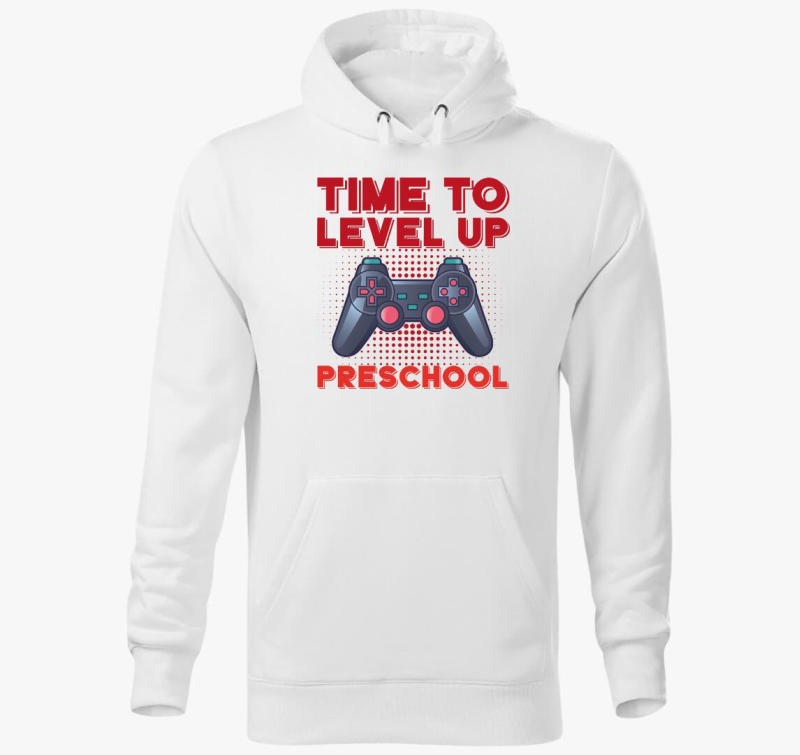 Preschool rdeča feliratos pulover s kapuco