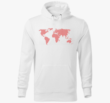 Pontozott rdeča pulover s kapuco