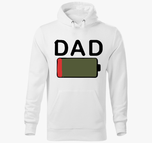 Dad low battery pulover s kapu...
