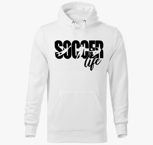 Soccer life pulover s kapuco