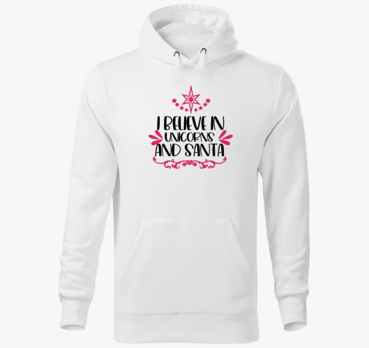 unicorn santa pulover s kapuco