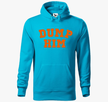 DUMP HIM orange pulover s kapuco