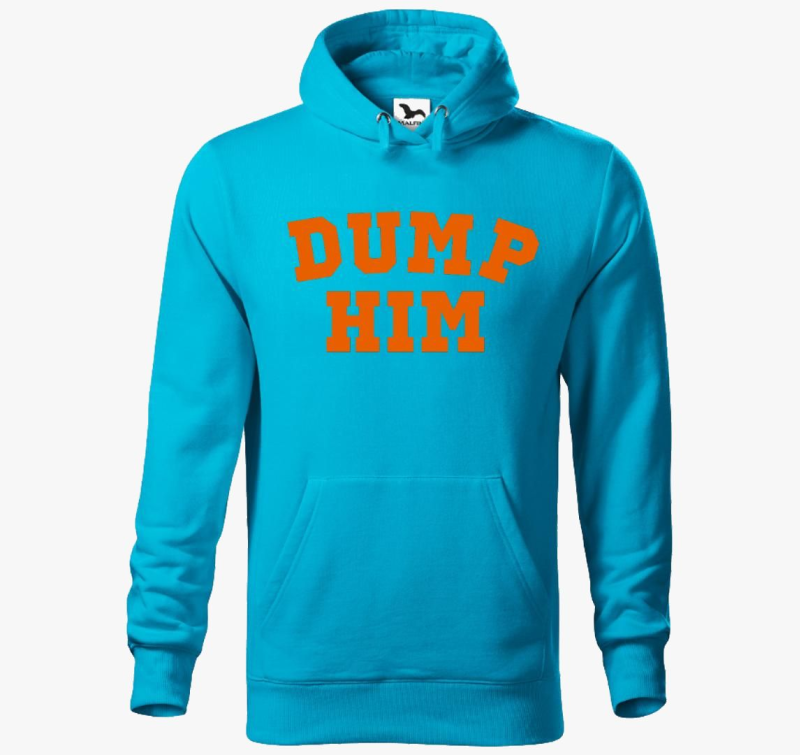 DUMP HIM orange pulover s kapuco