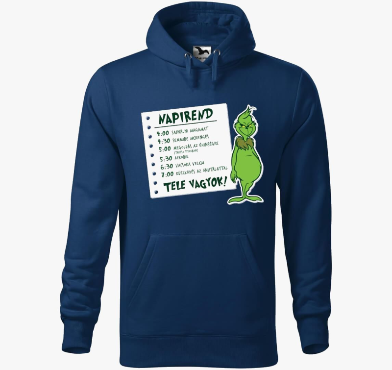 Grincs napirend pulover s kapuco