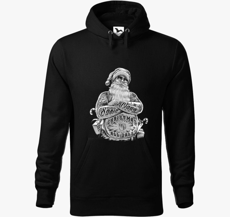 Badass Santa pulover s kapuco