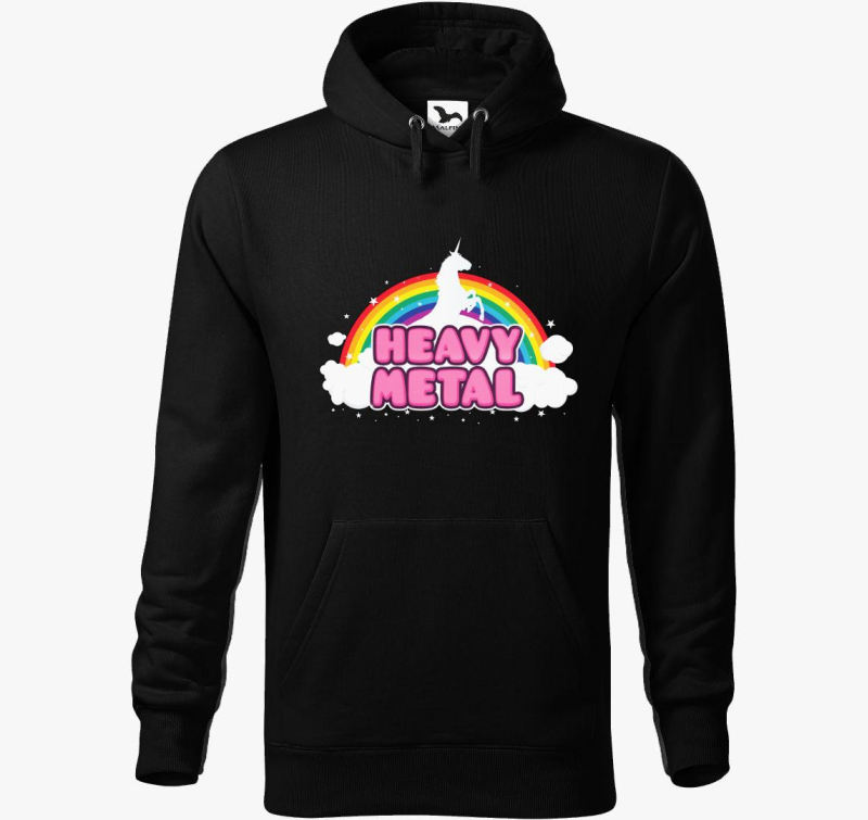 Unikornis Heavy Metal pulover s kapuco