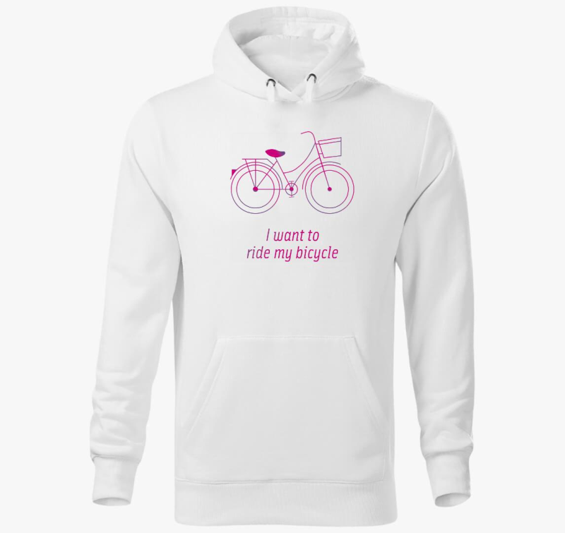 Biciklis pulover s kapuco - I want to ride my bicycle