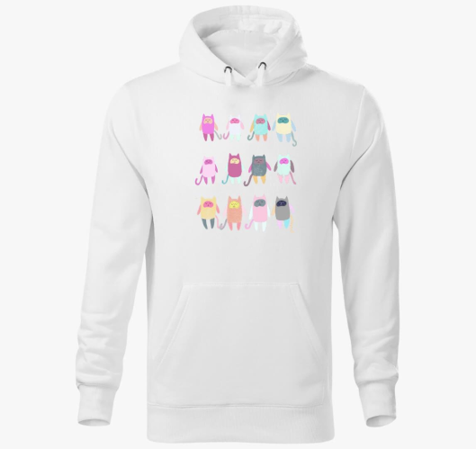 Kotki pulover s kapuco