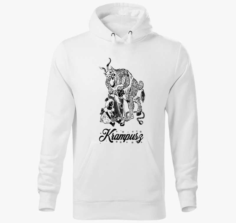 Krampuszos pulover s kapuco