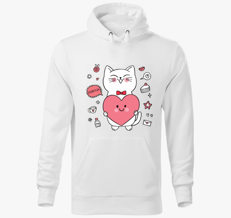 Valentin napi pulover s kapuco