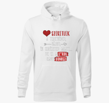 Ljubim te pulover s kapuco