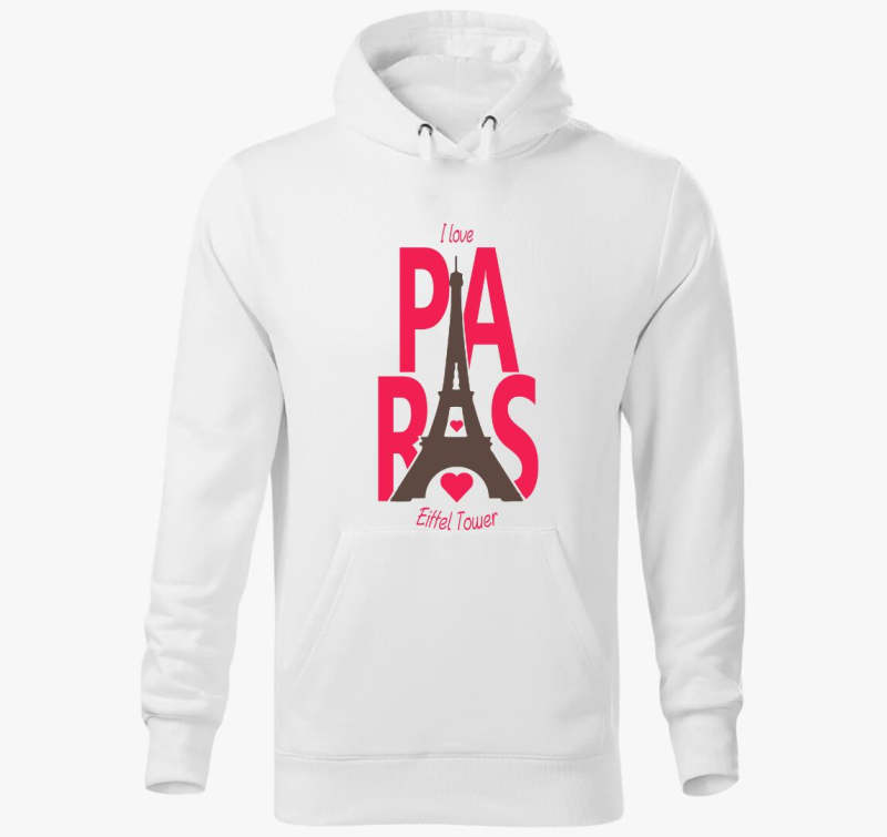 I love Paris - Csajos pulover s kapuco