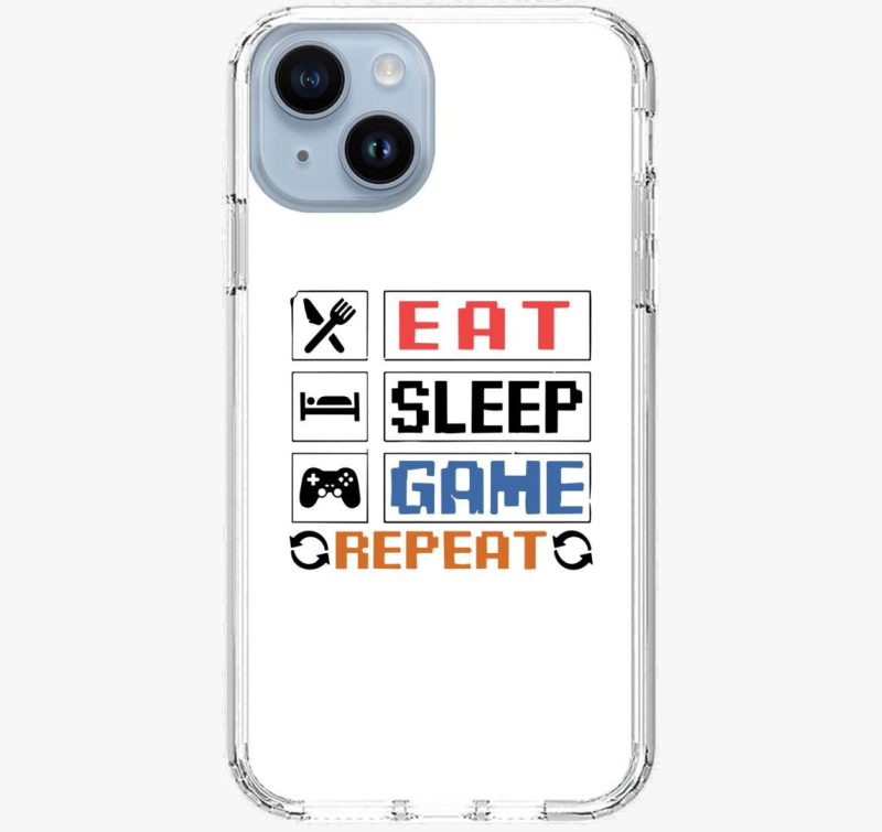 Eat sleep game repeat felirat ovitek za telefon
