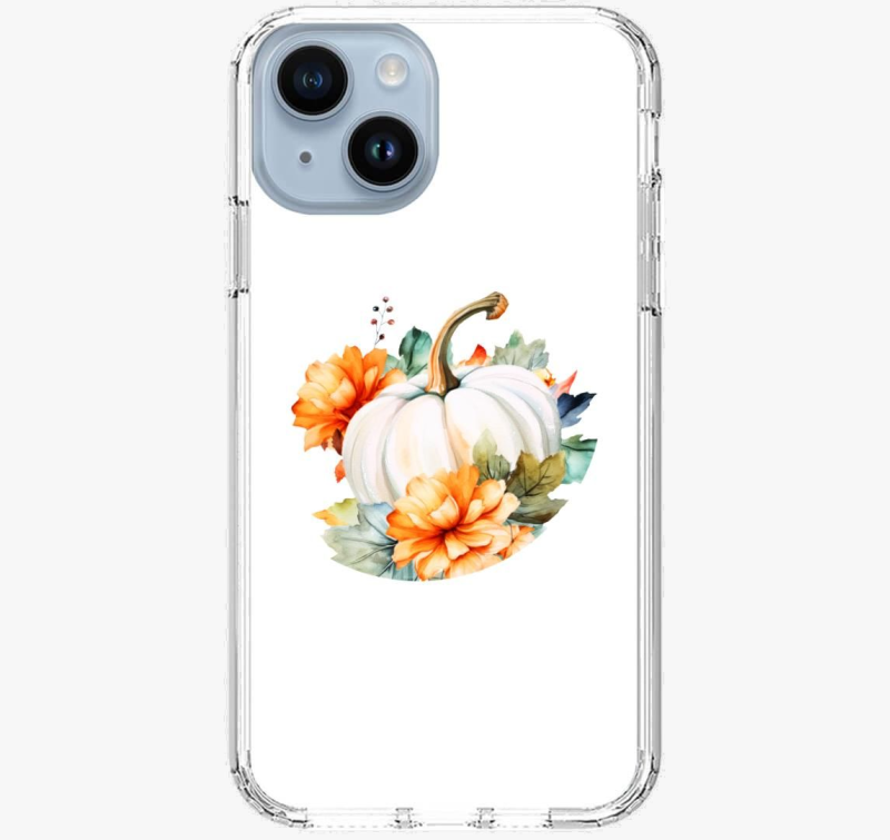 Floral white pumpkin ovitek za telefon