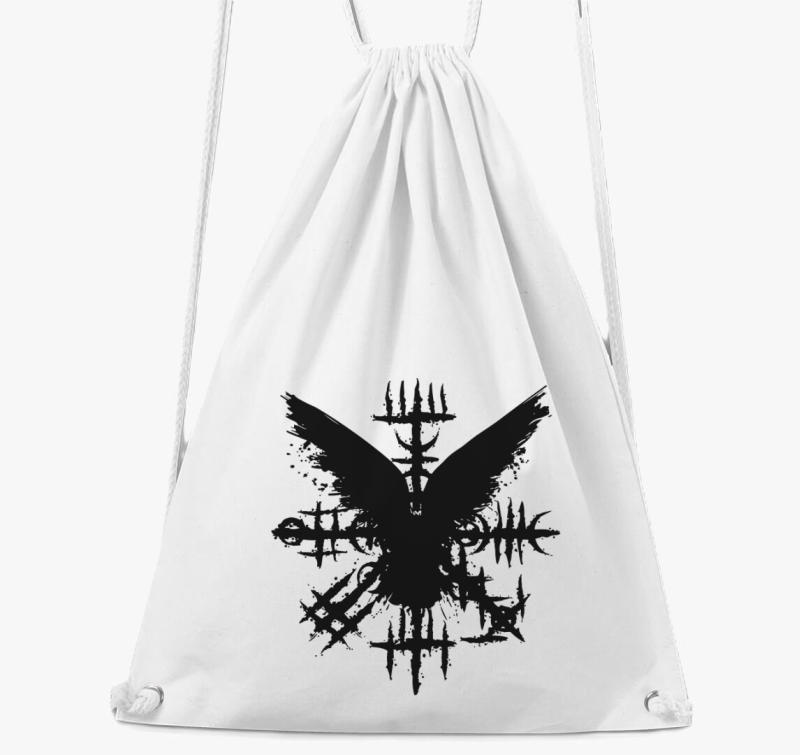 Black Grunge Raven Viking Symbol nahrbtnik