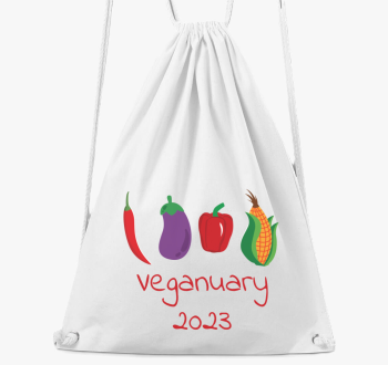 Veganuary 2023 rdeča feliratos nahrbtnik