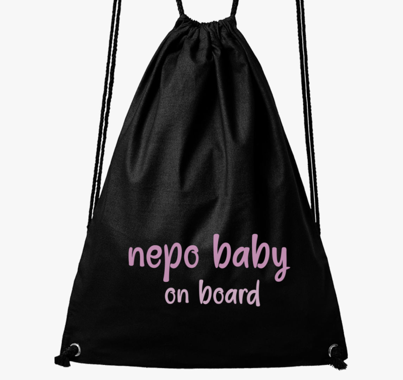 nepo baby on board (roza) feliratos nahrbtnik