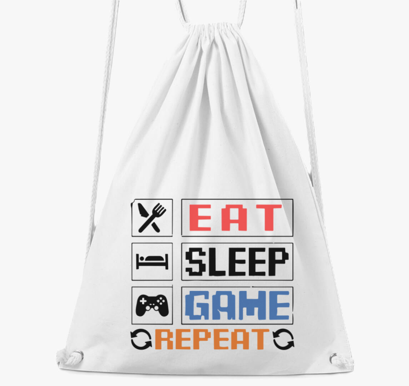 Eat sleep game repeat felirat nahrbtnik