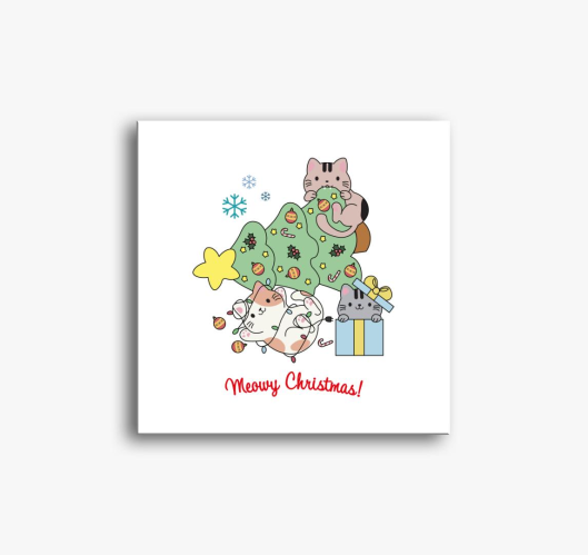 Meowy Christmas slika na platn...